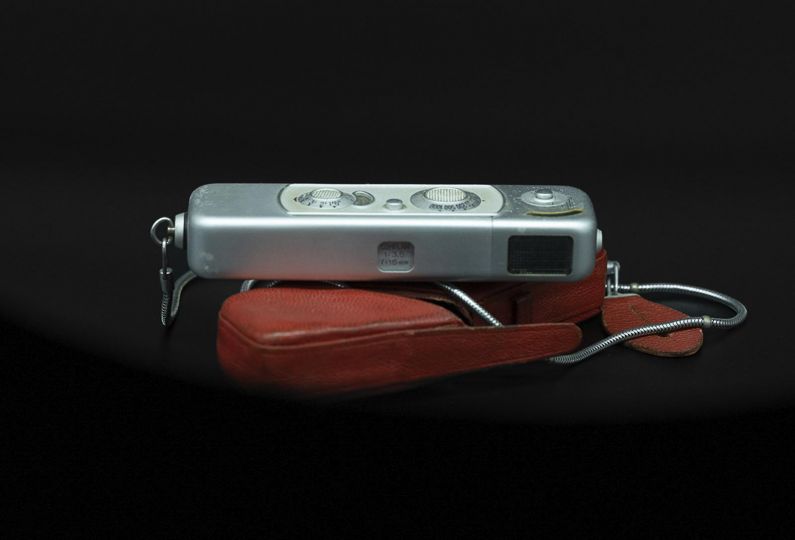 Minox camera frequently used to photograph documents due to its small size.